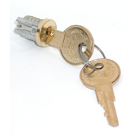 COMPX TIMBERLINE Timberline Lock Plug Brass Keyed Alike Key Number 100 LP-500-100TA